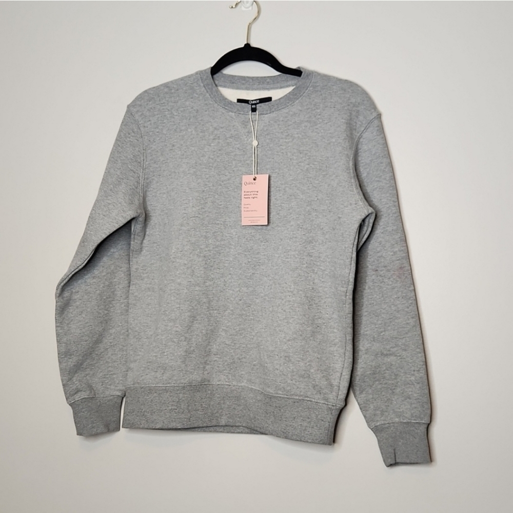 NEW Quince Organic Heavyweight Fleece Boyfriend Crew Sz XS - Picture 6 of 8